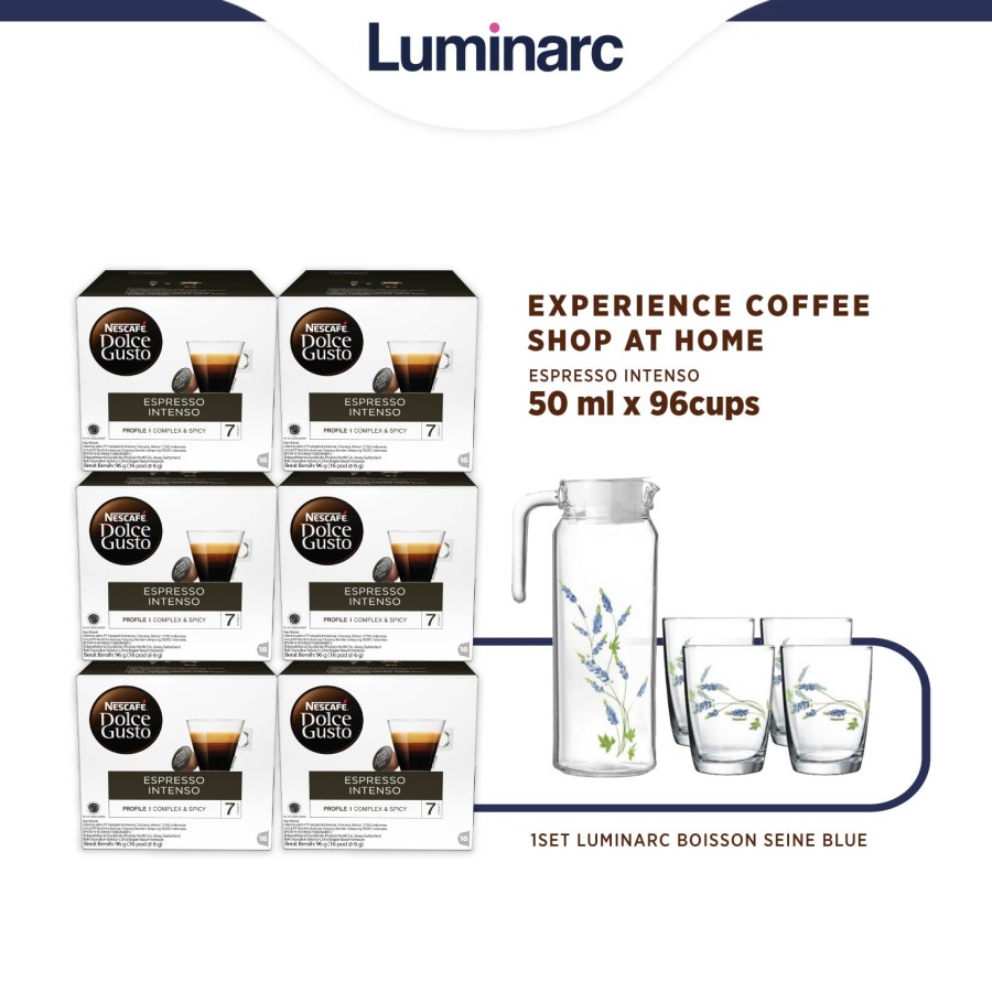 Luminarc Set Minum + Nescafe Dolce Gusto Espresso Intenso 6 Box - Rotterdam